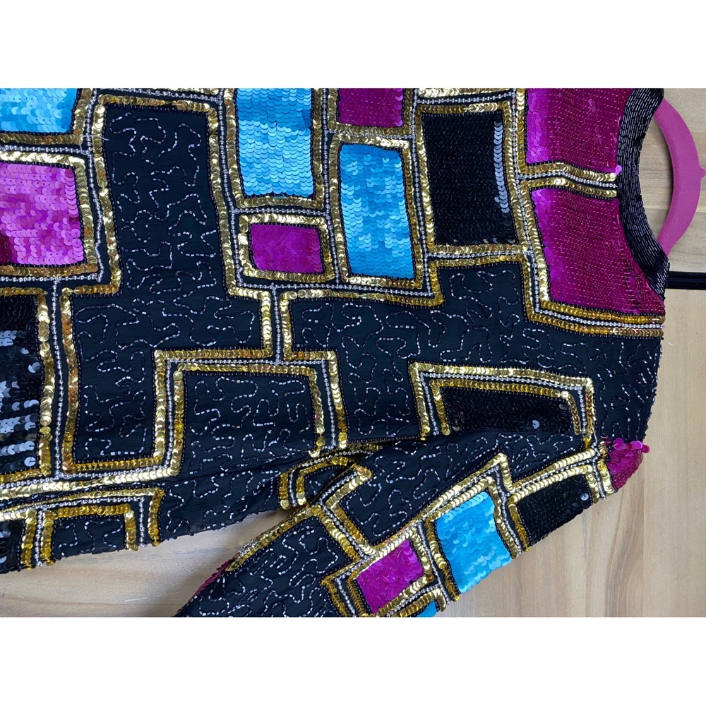 Carina Sequin Beaded Jacket Party Cocktail Evening Coat Small - Picture 12 of 15